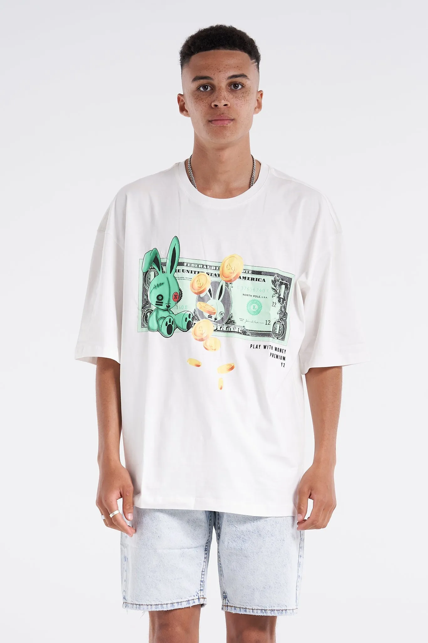 Bunny Money Oversized Tee White