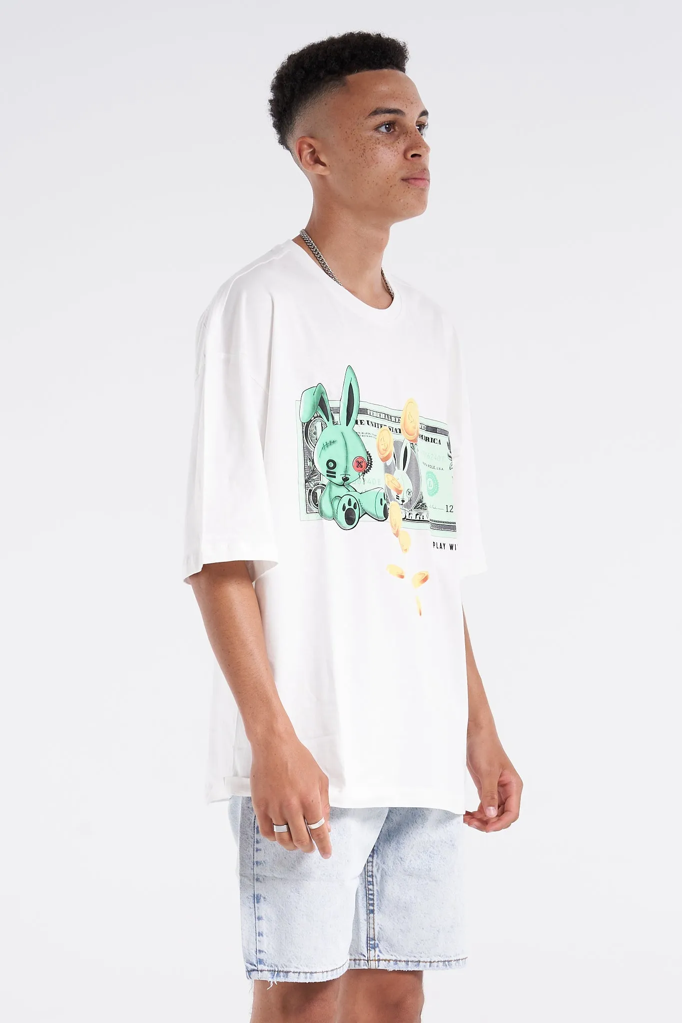 Bunny Money Oversized Tee White