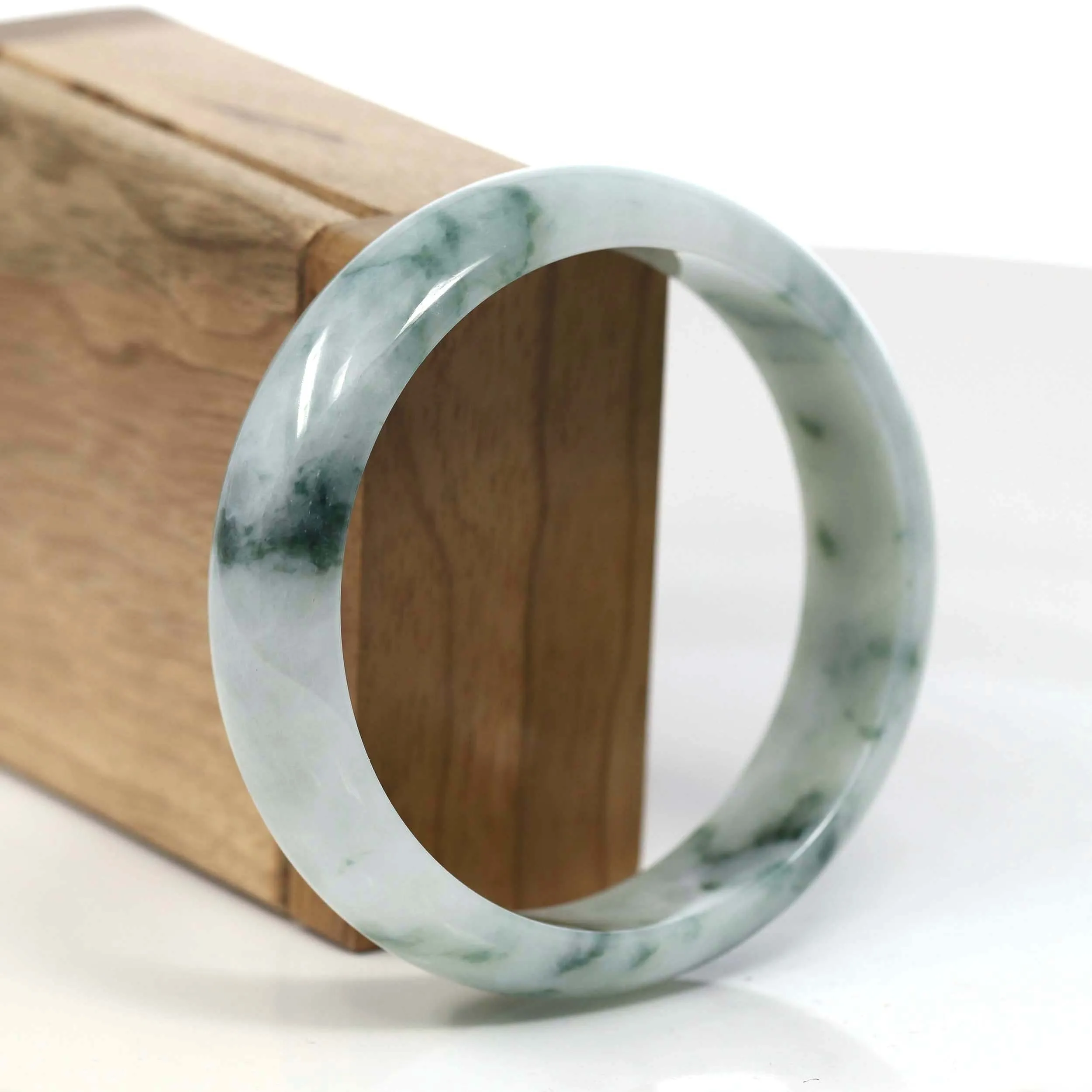 Burmese Blue-green Jade Jadeite Bangle Bracelet (61.45mm) T109