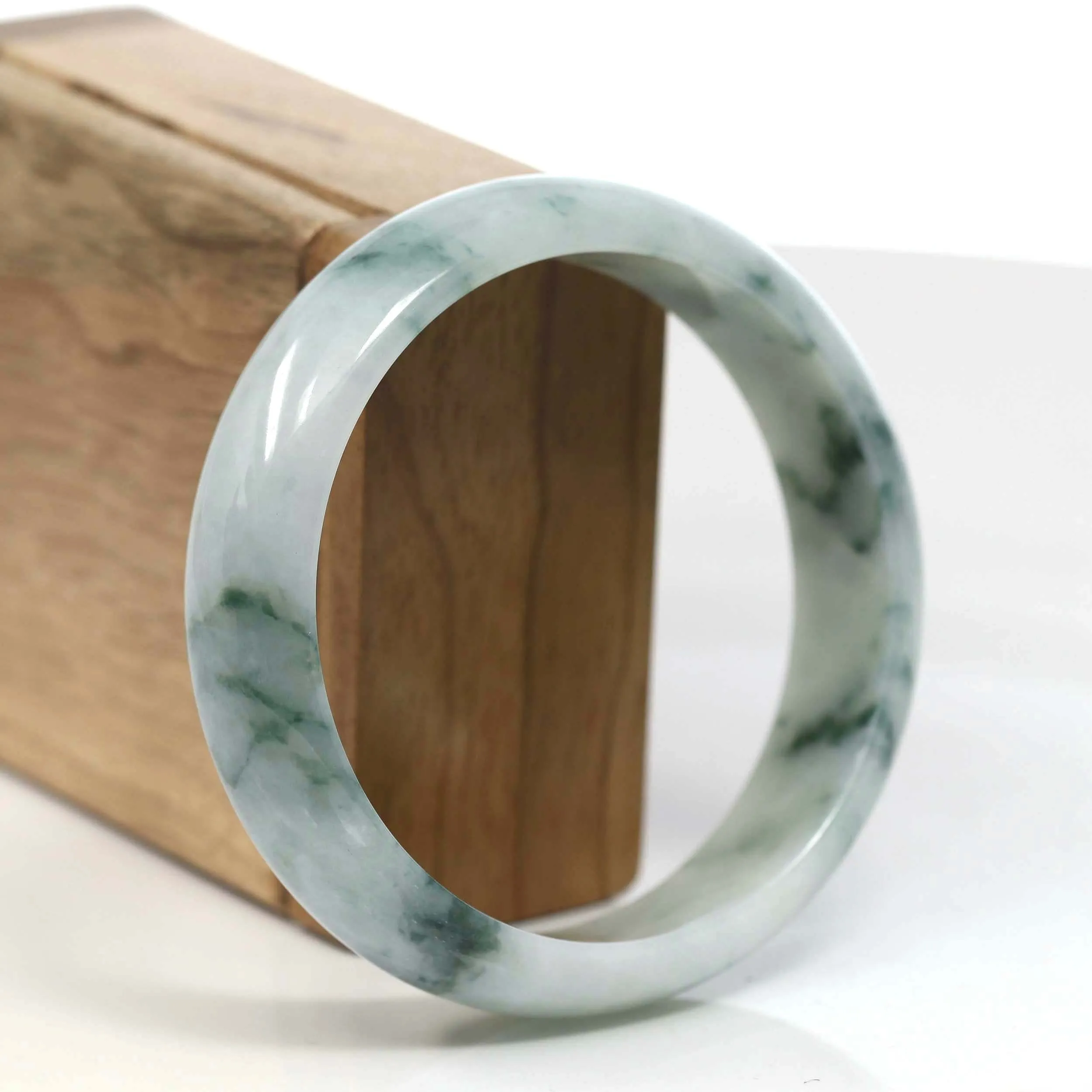 Burmese Blue-green Jade Jadeite Bangle Bracelet (61.45mm) T109