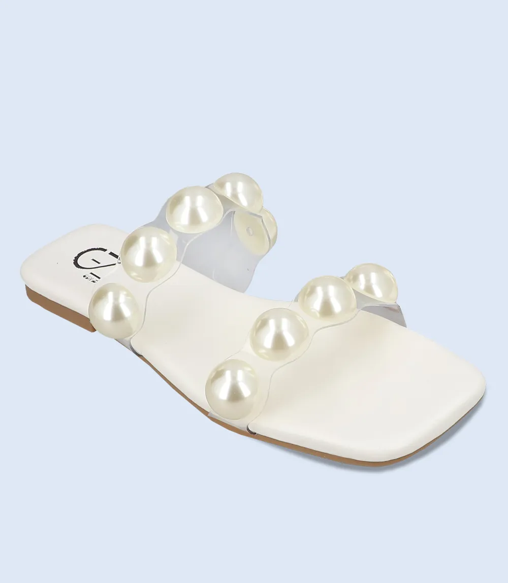 BW9291-WHITE-Women Slipper