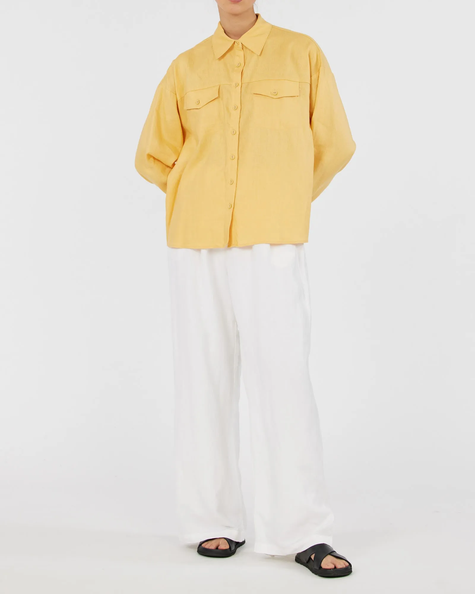 Byron Linen Overshirt - Buttercup