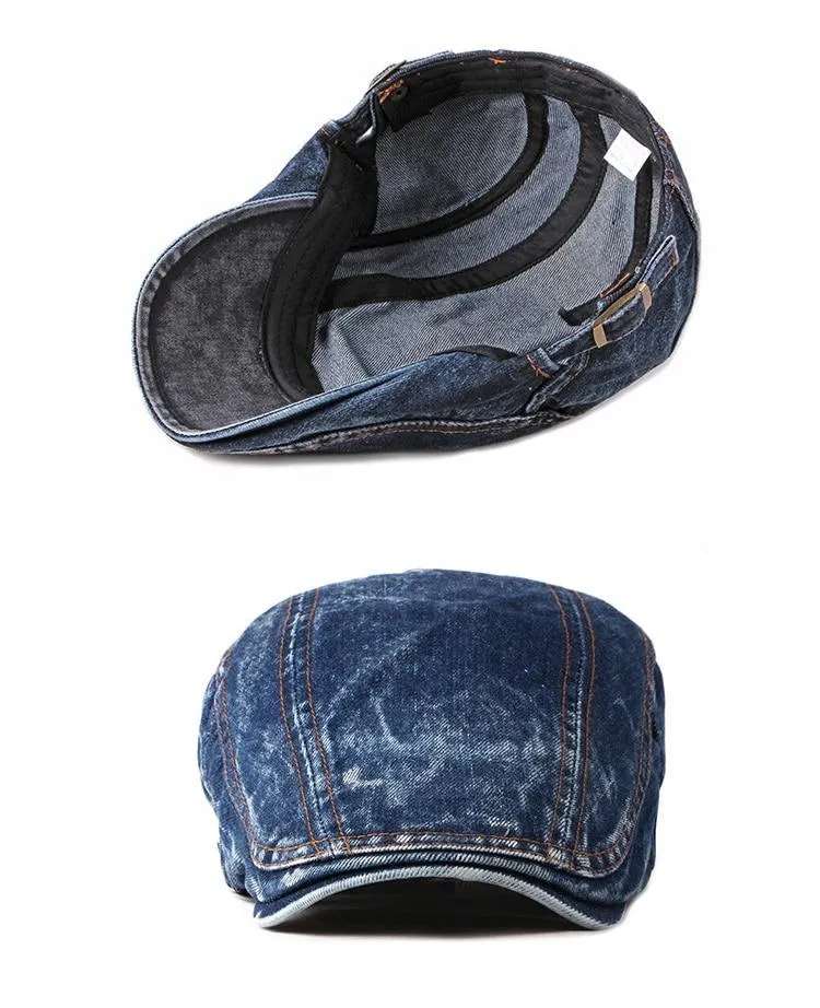 Casual Denim Ivy Irish Cabbie Scally Duckbill Gatsby Flat Cap