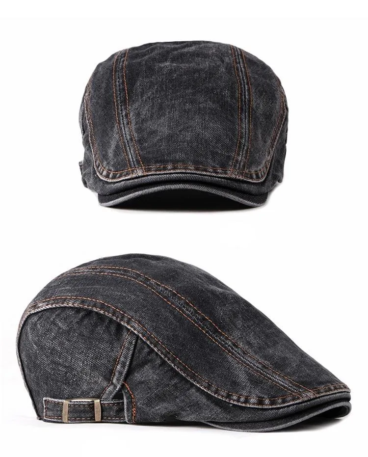 Casual Denim Ivy Irish Cabbie Scally Duckbill Gatsby Flat Cap