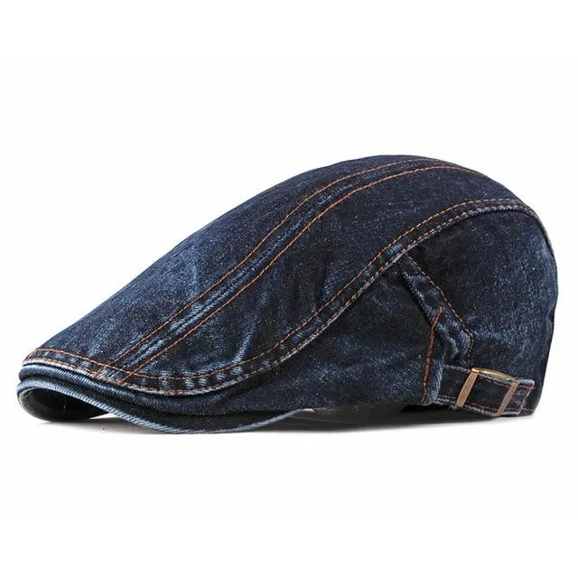 Casual Denim Ivy Irish Cabbie Scally Duckbill Gatsby Flat Cap