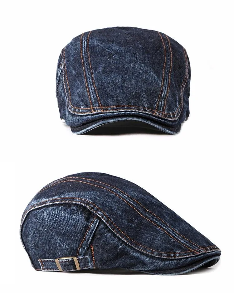 Casual Denim Ivy Irish Cabbie Scally Duckbill Gatsby Flat Cap