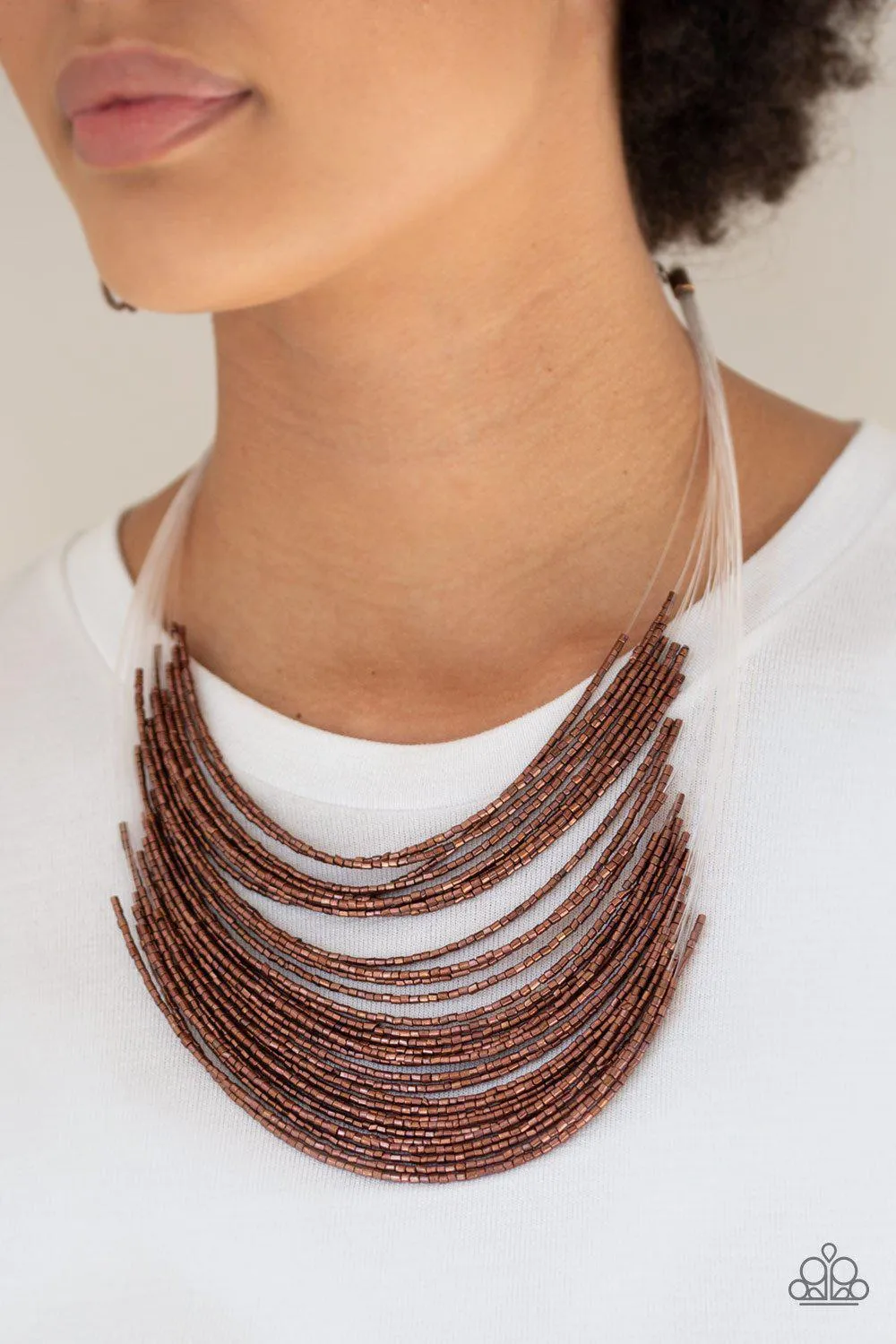 Catwalk Queen Copper Seed Bead Necklace - Paparazzi Accessories