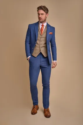 Cavani Orson Blue Suit with Albert Brown Waistcoat