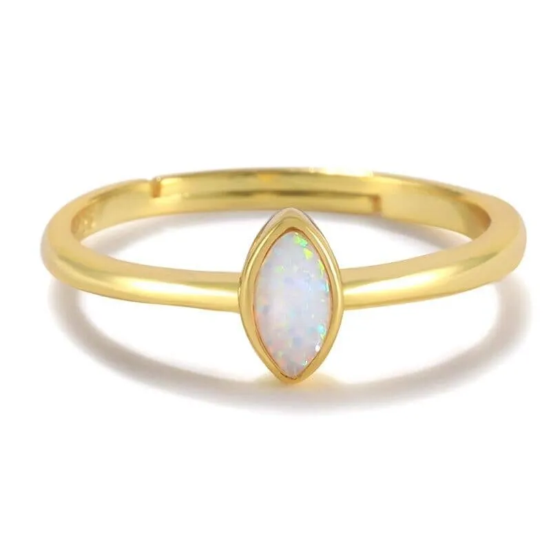 Charm Sparkling Opal Finger ( Adjustable ) Ring