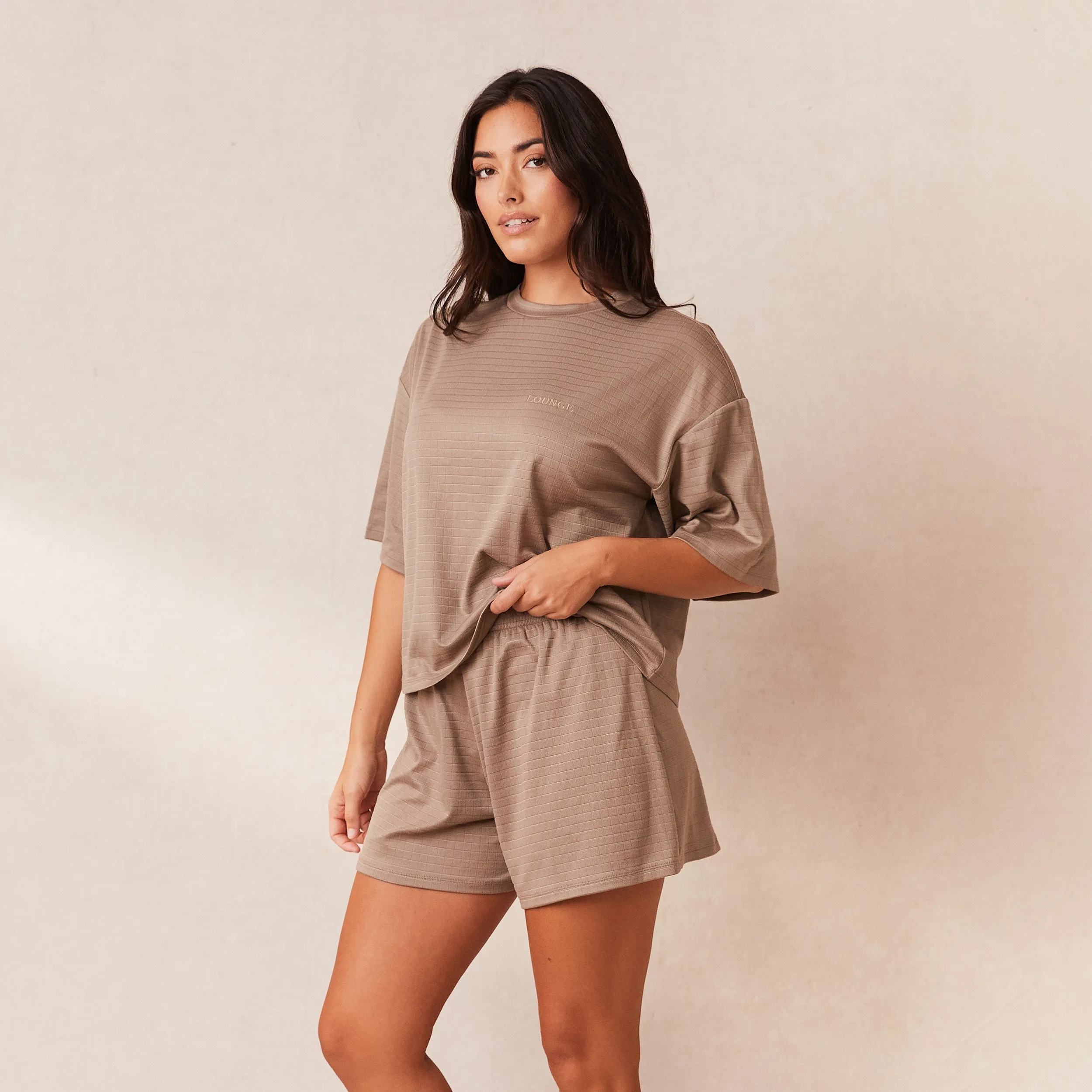 Classic Fleece Oversized Pyjama Shorts - Fawn