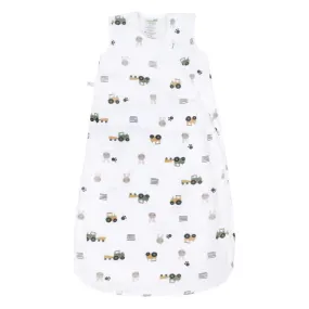 Cotton muslin sleep sack - Tractors  (0.7 tog)