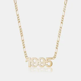 Custom Date Figaro Chain Necklace