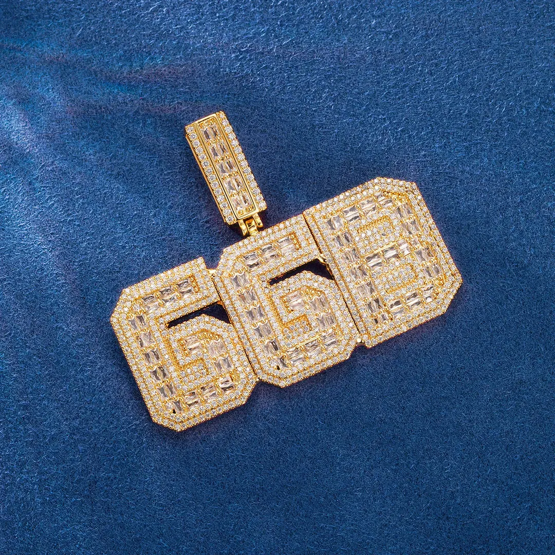 Custom Square Buguette Letter Pendant