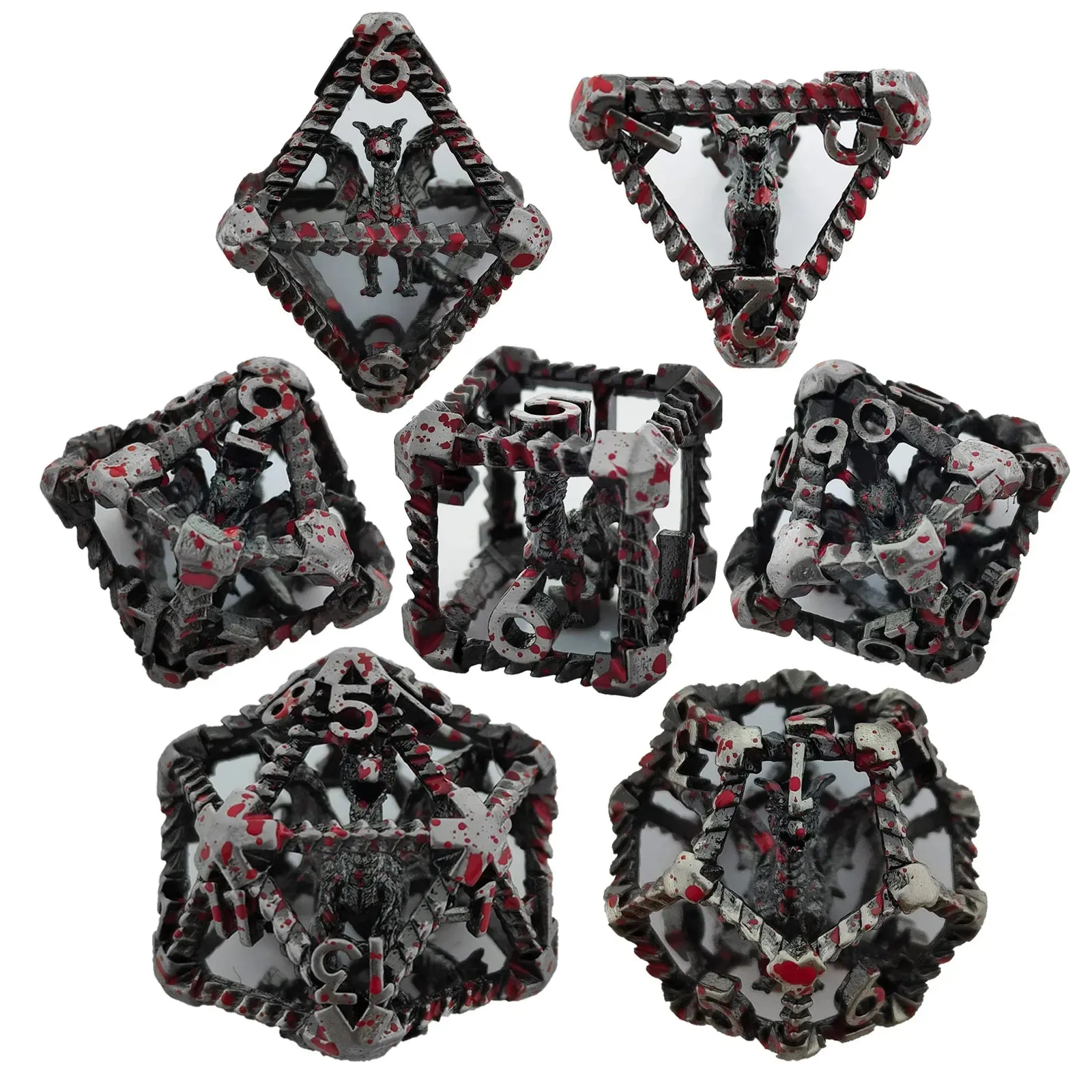 Dragon's Lair Hollow Metal Polyhedral Dice Set