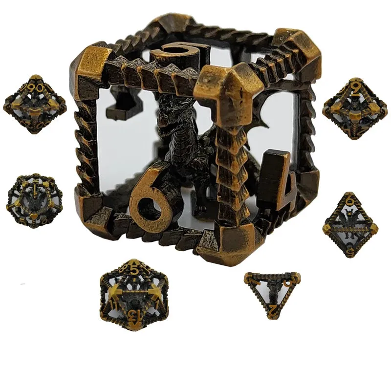 Dragon's Lair Hollow Metal Polyhedral Dice Set