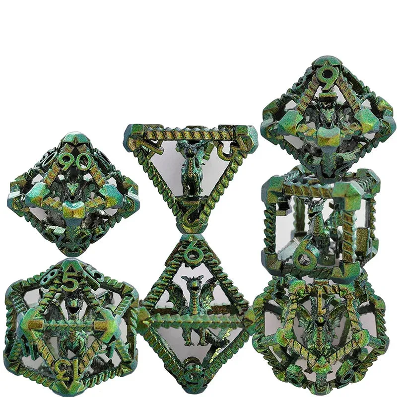 Dragon's Lair Hollow Metal Polyhedral Dice Set