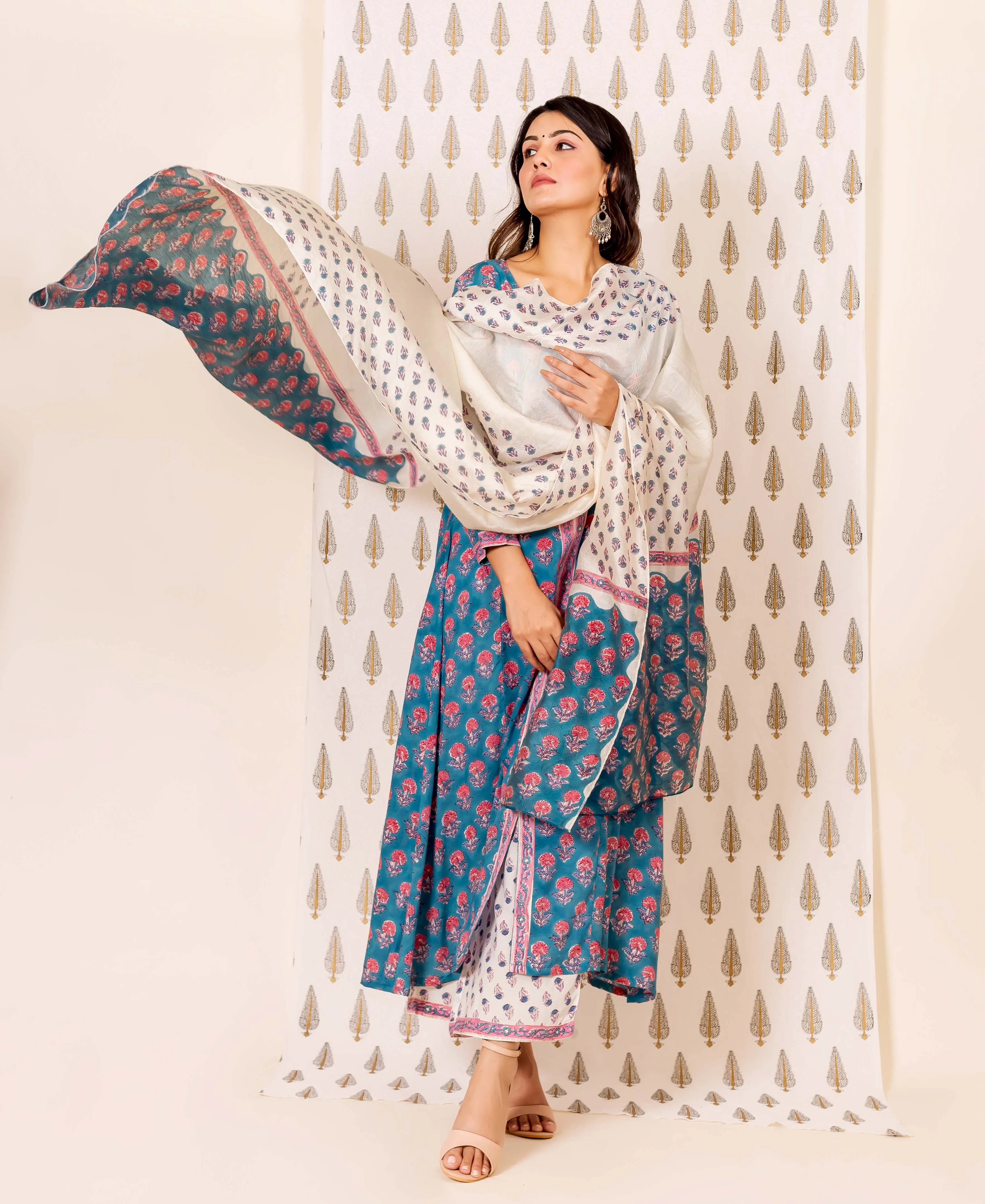 Eesha Hand Block Printed Long Kurta