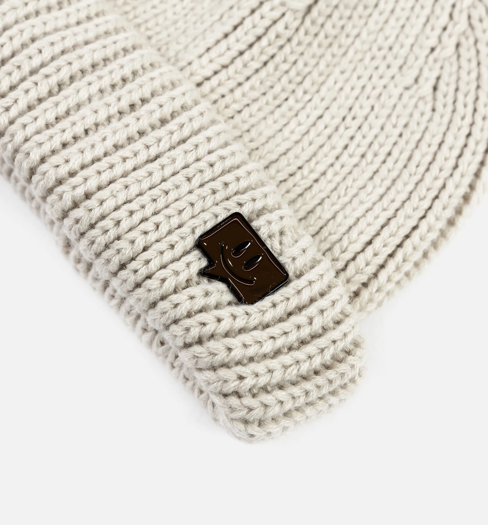 Enamel Pin Beanie Oat Mens Hat - Oat