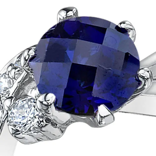 Ethereal Curves 1.25 Carats Sapphire Ring in Sterling Silver Size 5