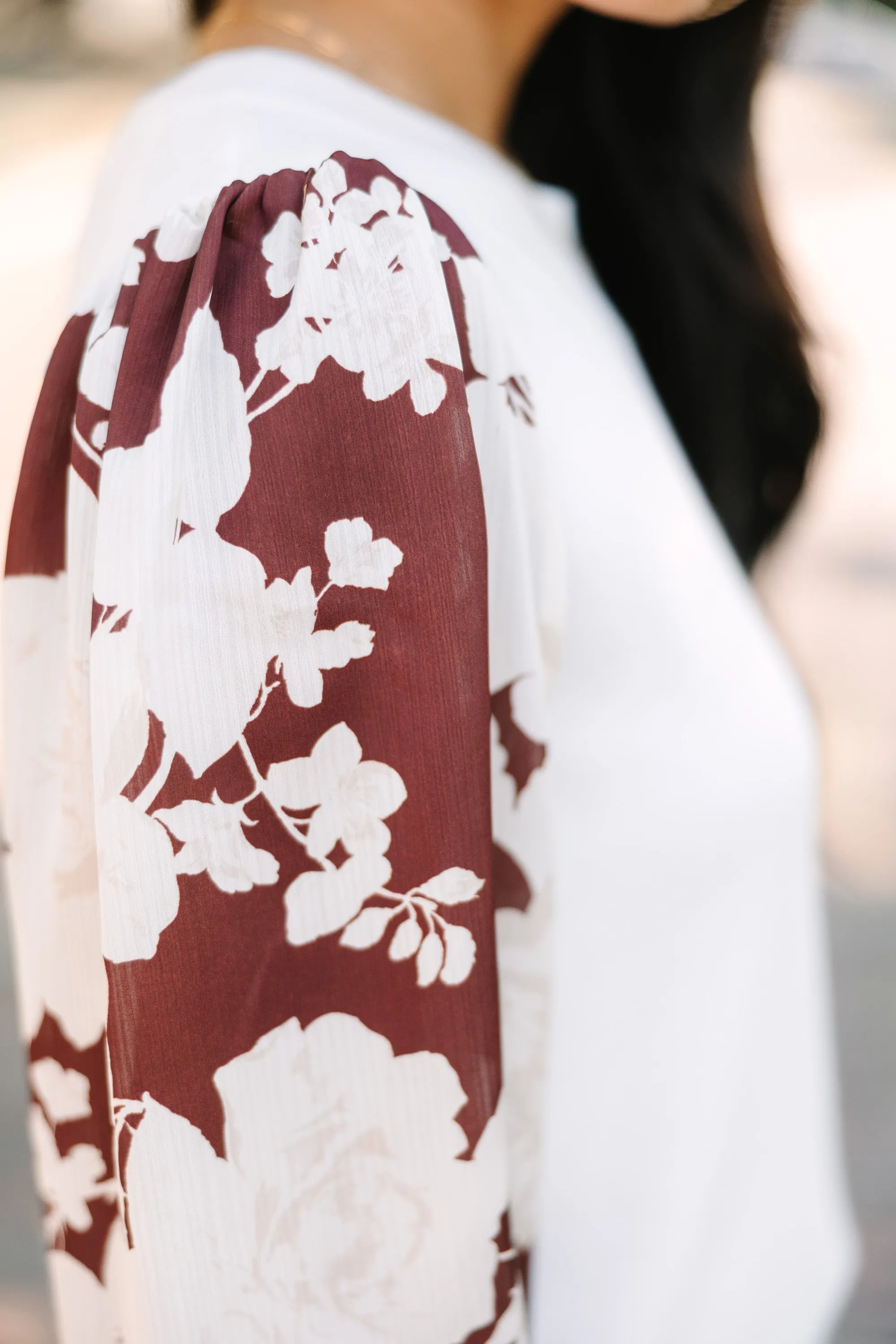 Fate: Say It All Cream White Floral Sleeve Sweater