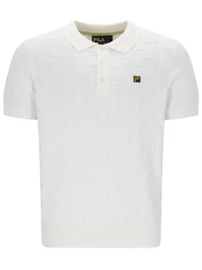 FILA GOLD LUCIAN Square Knitted Polo Shirt/Blanc De Blanc - New SS24