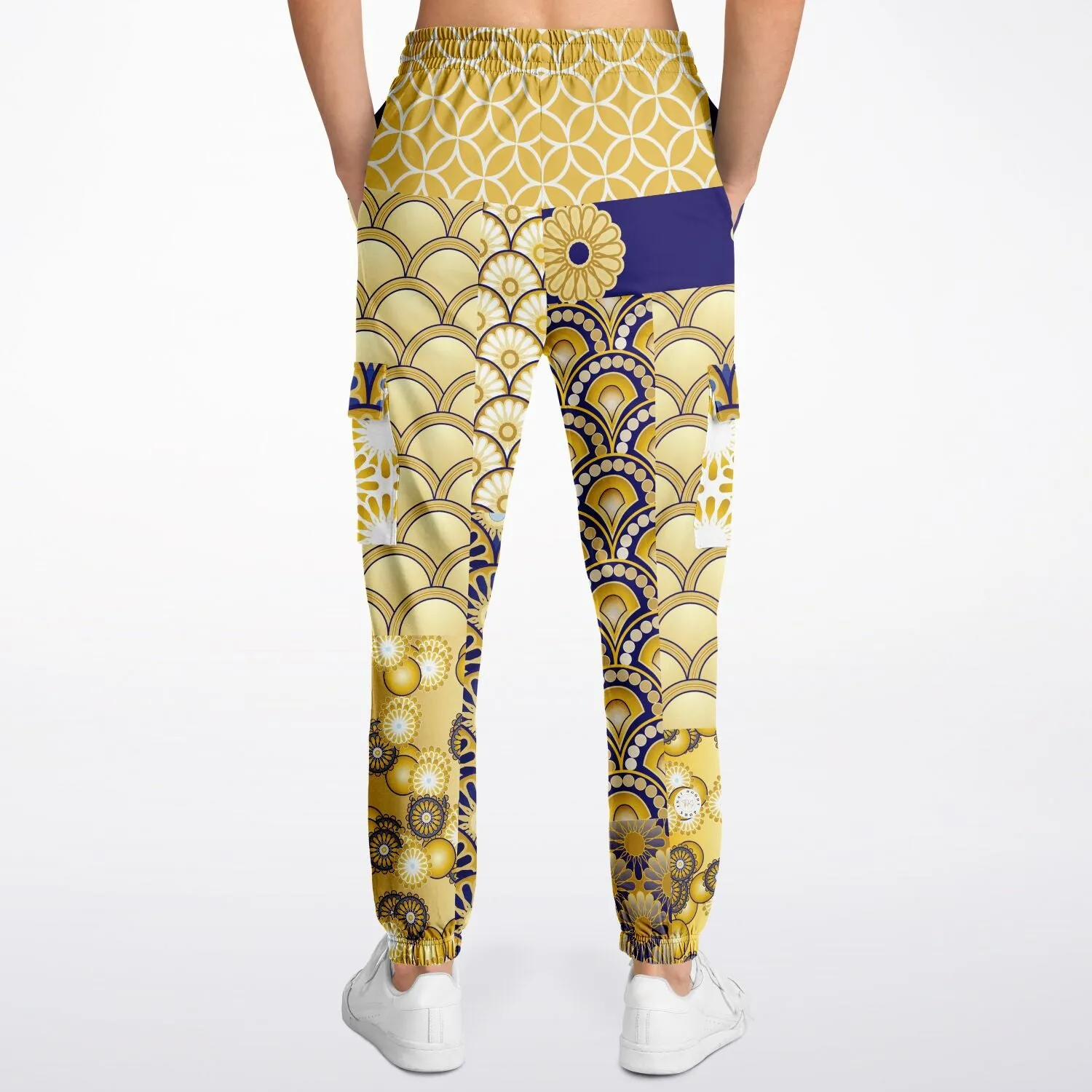 Forever Royale Scalloped Patchwork Unisex Eco-Poly Cargo Joggers