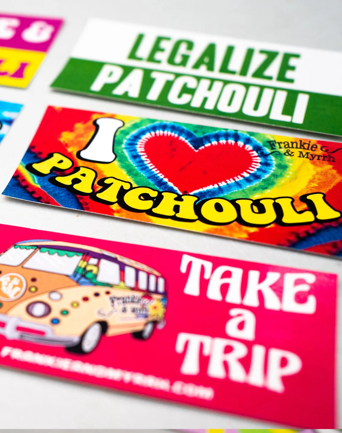 Frankie's Hippie and Patchouli Sticker Pack | Vibrant, Fun, & Quirky Decals for Personalizing Your Gear