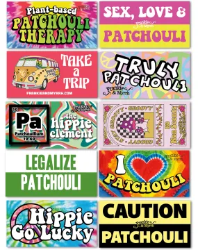 Frankie's Hippie and Patchouli Sticker Pack | Vibrant, Fun, & Quirky Decals for Personalizing Your Gear