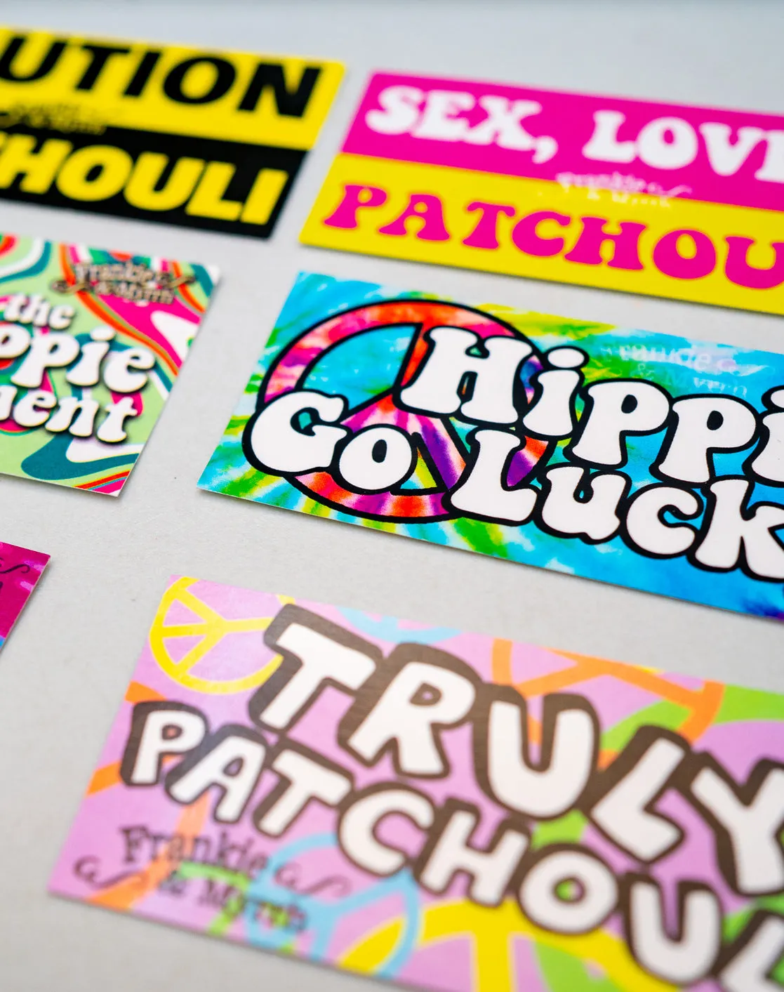 Frankie's Hippie and Patchouli Sticker Pack | Vibrant, Fun, & Quirky Decals for Personalizing Your Gear