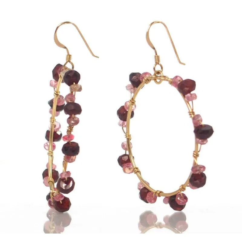 Garnet Earrings with Gold Filled French Ear Wires