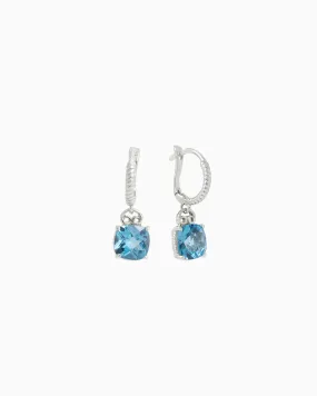 Gemstone Drop Huggie - Hampton Blue Topaz