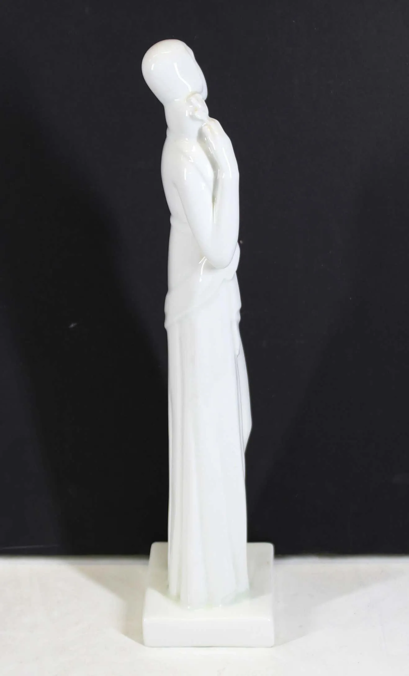 Geza De Vegh for Lamberton Art Deco Porcelain Woman with Olive Branch