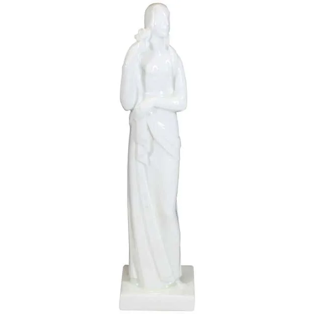 Geza De Vegh for Lamberton Art Deco Porcelain Woman with Olive Branch