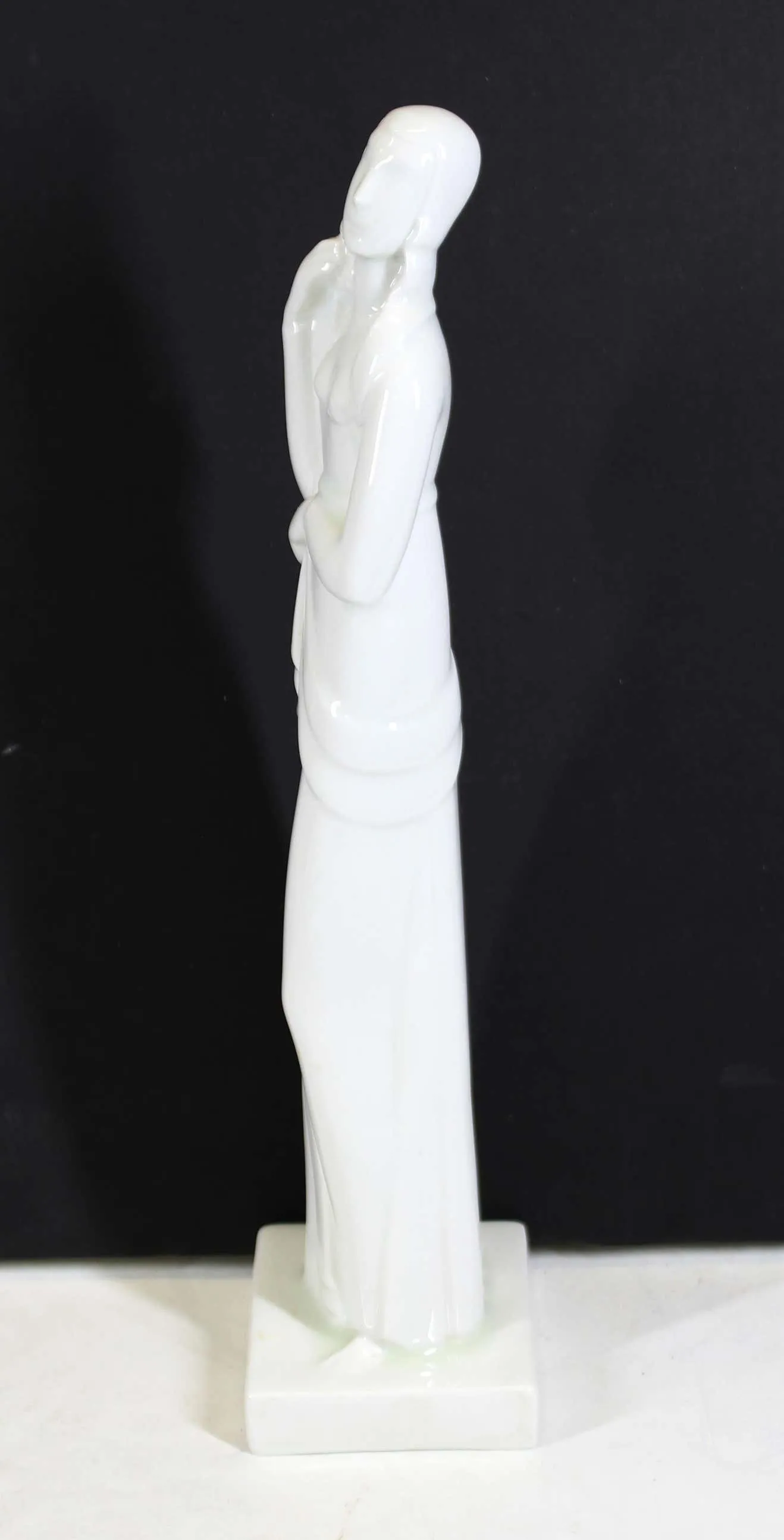 Geza De Vegh for Lamberton Art Deco Porcelain Woman with Olive Branch