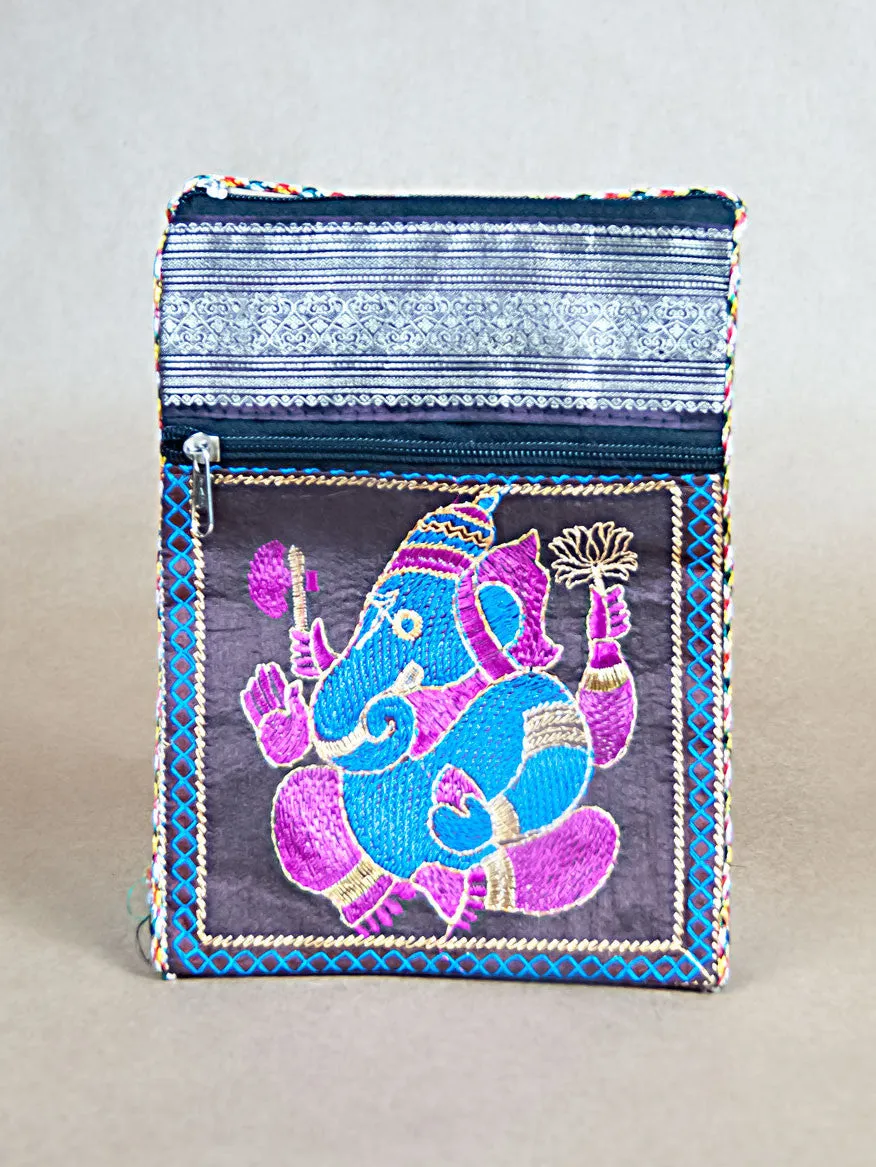 Glossy Cotton Ganesha Side Bag