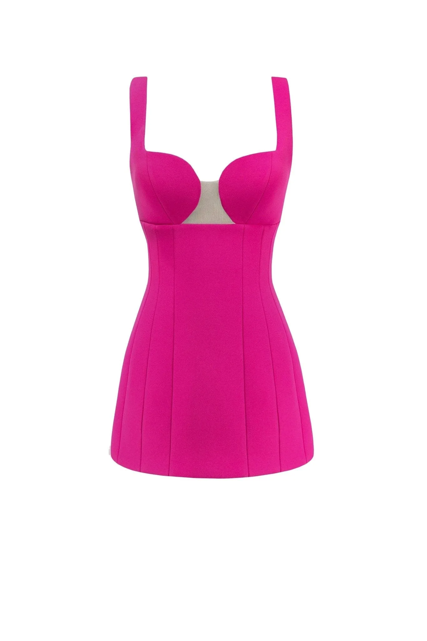 Glossy ultra mini dress in pink with cutouts