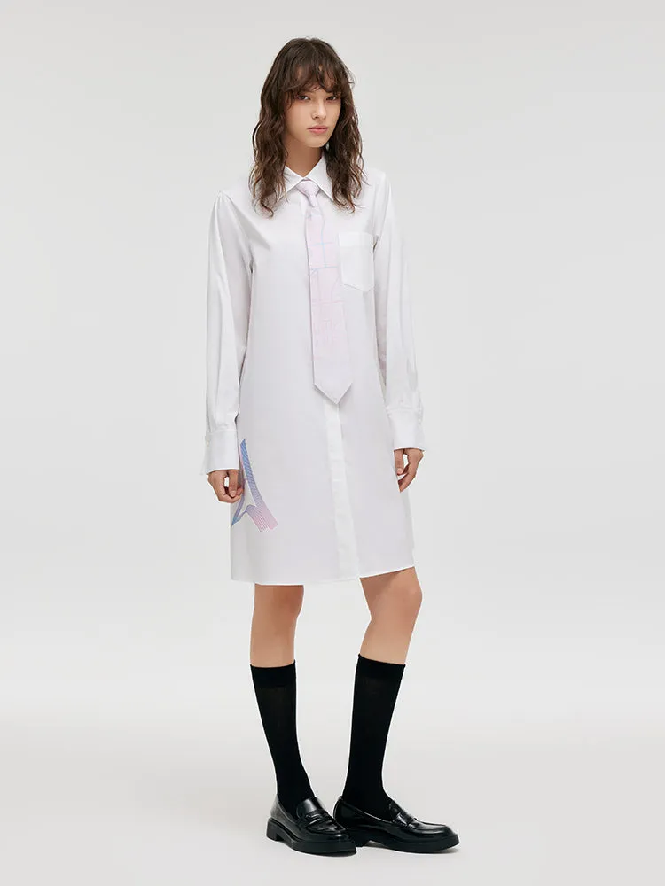 GOELIA X CHRISTINE PHUNG Shirt Dress With Necktie