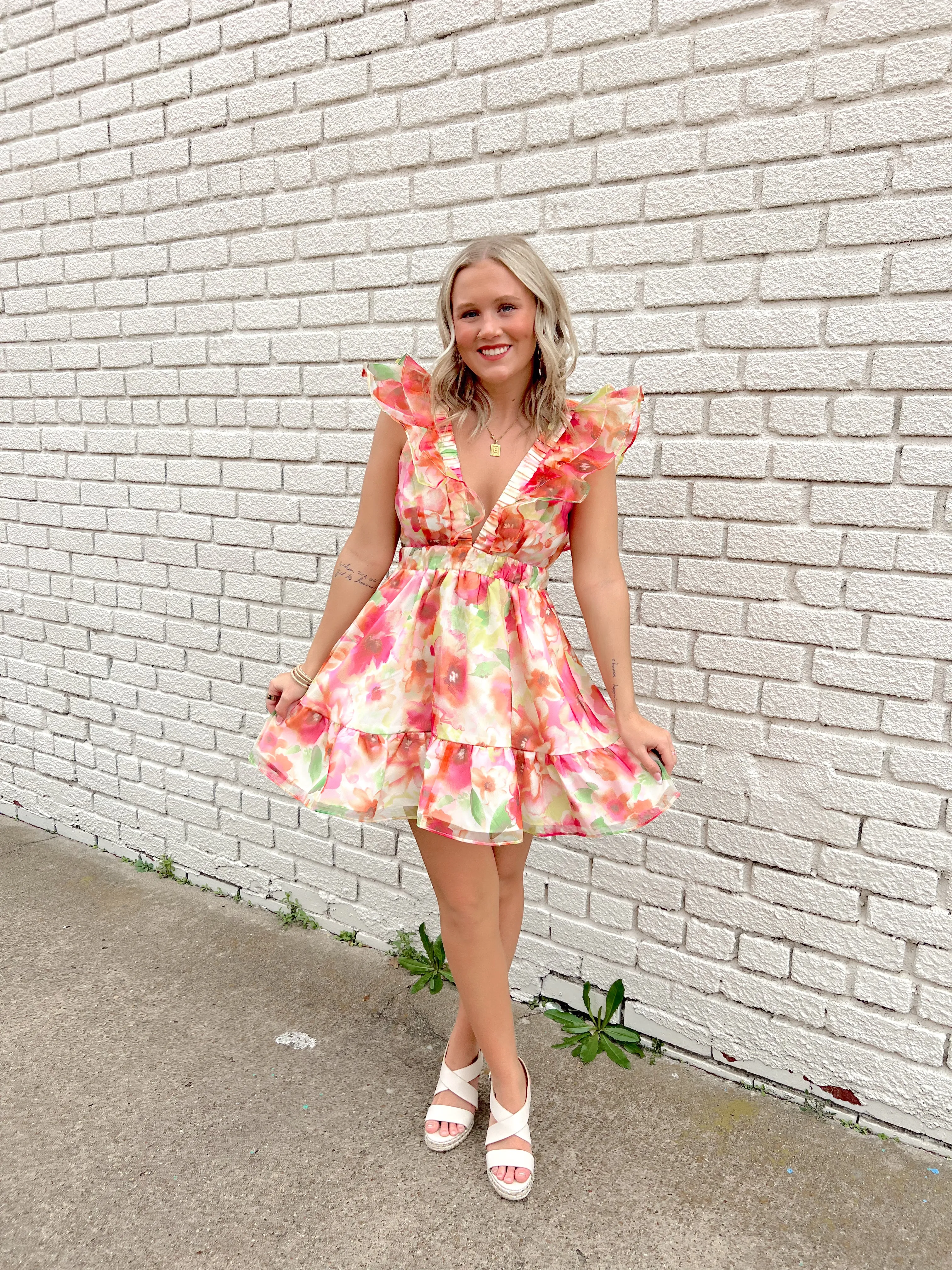 Happiness is Blooming Ruffle Dress