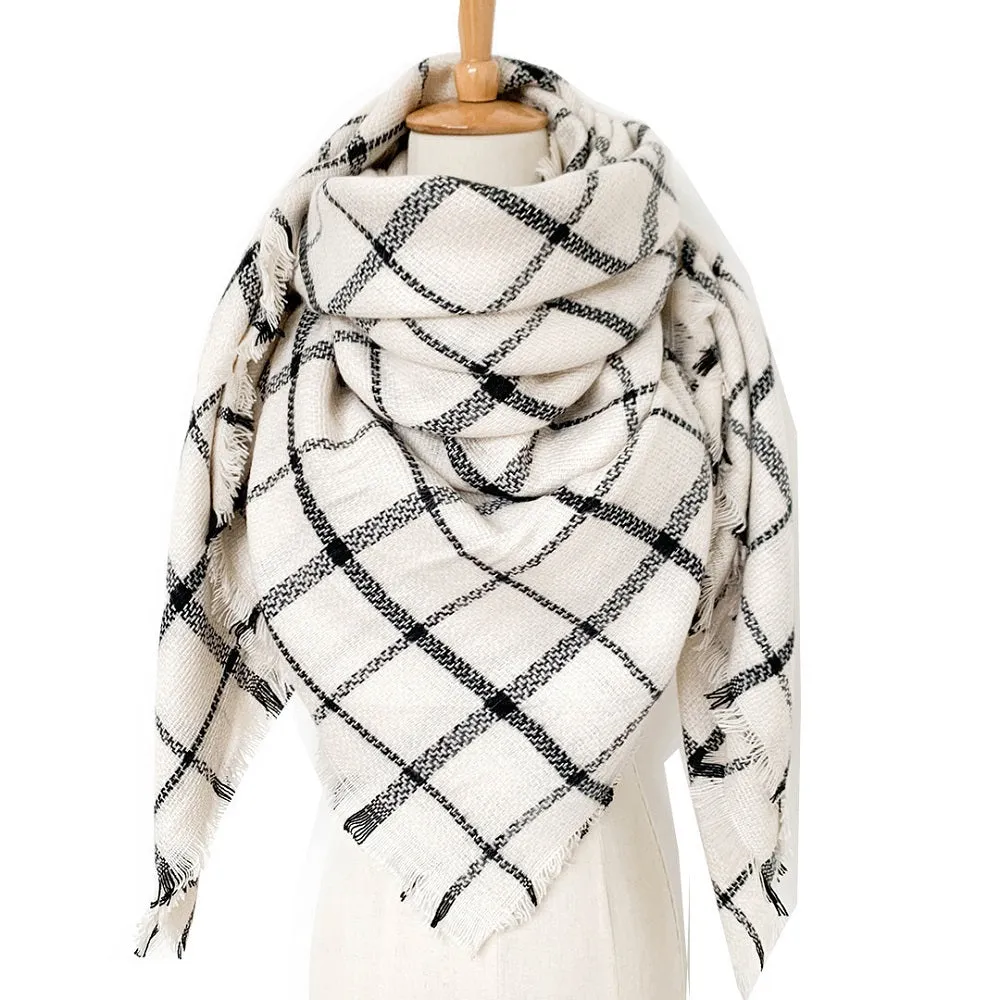 Haute Edition Women's Oversize Christmas & Plaid Square Blanket Scarves. One size fits all (S-XL).