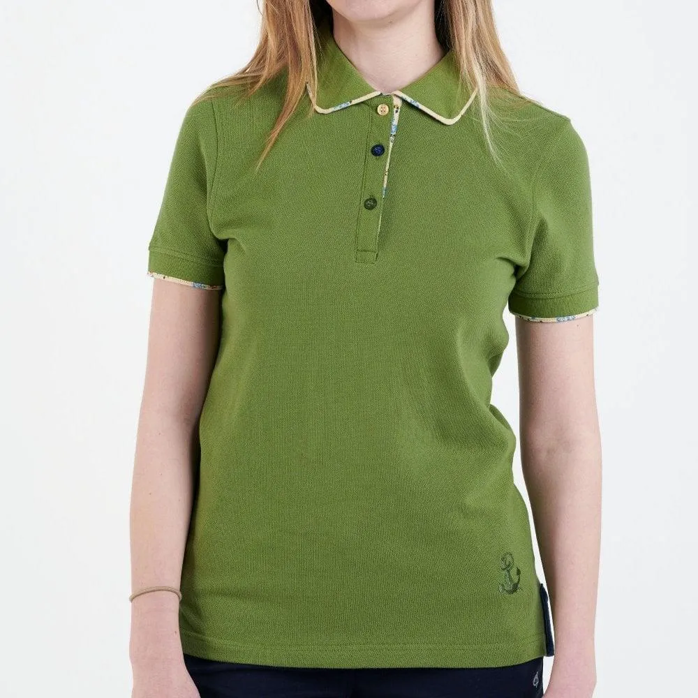 Hazy Blue Womens Short Sleeve Polo Shirt - Bella