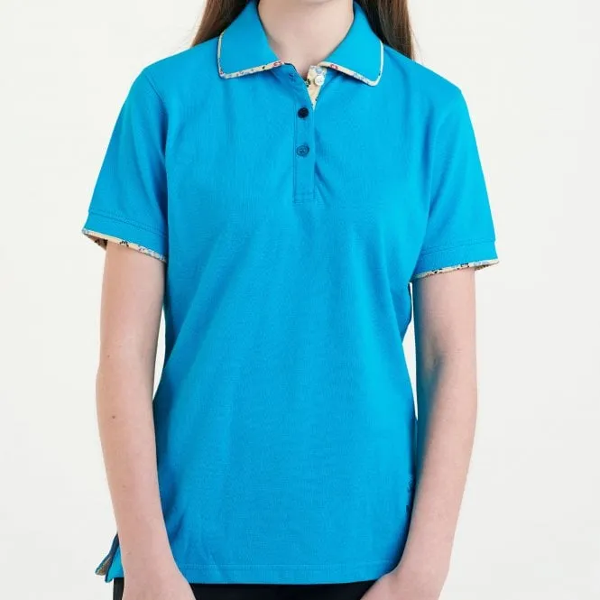 Hazy Blue Womens Short Sleeve Polo Shirt - Bella