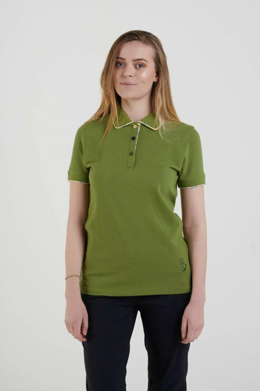 Hazy Blue Womens Short Sleeve Polo Shirt - Bella