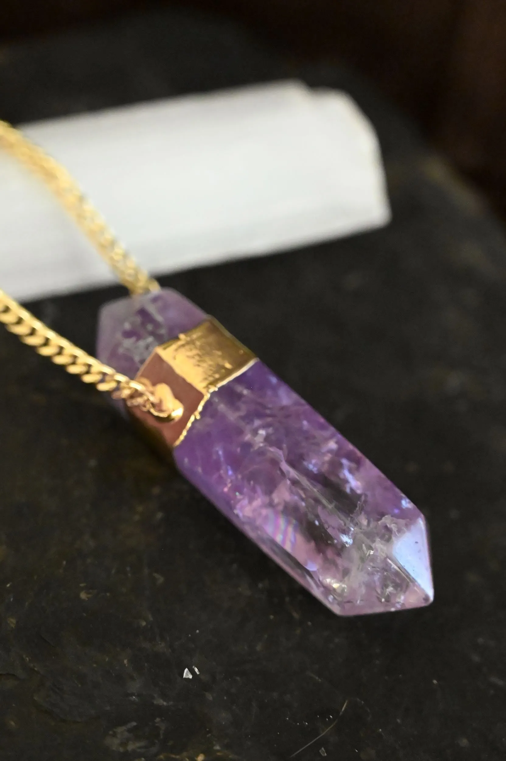 Highest Self Amethyst Crystal Gold Necklace