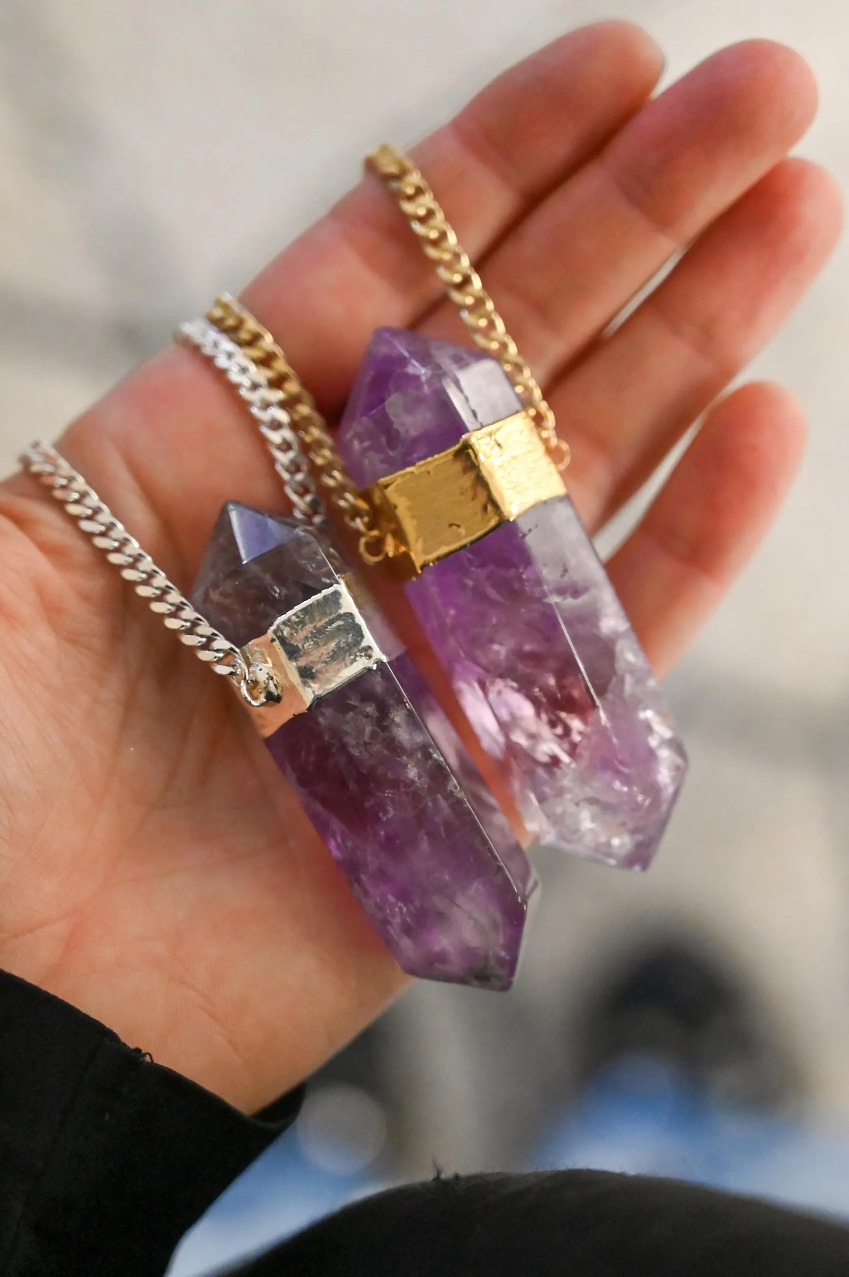 Highest Self Amethyst Crystal Gold Necklace