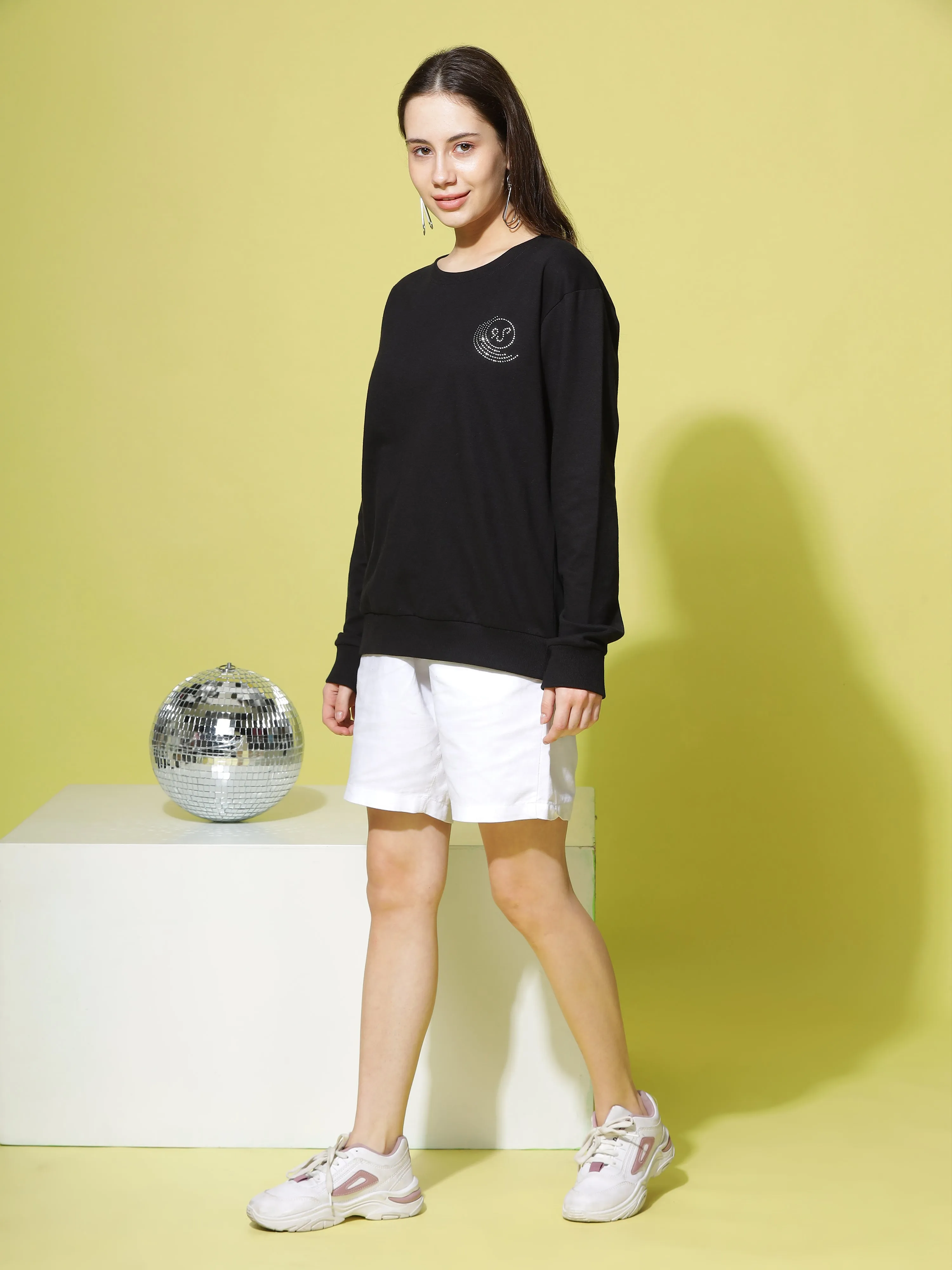 Hosiery Cotton Sweatshirt Black