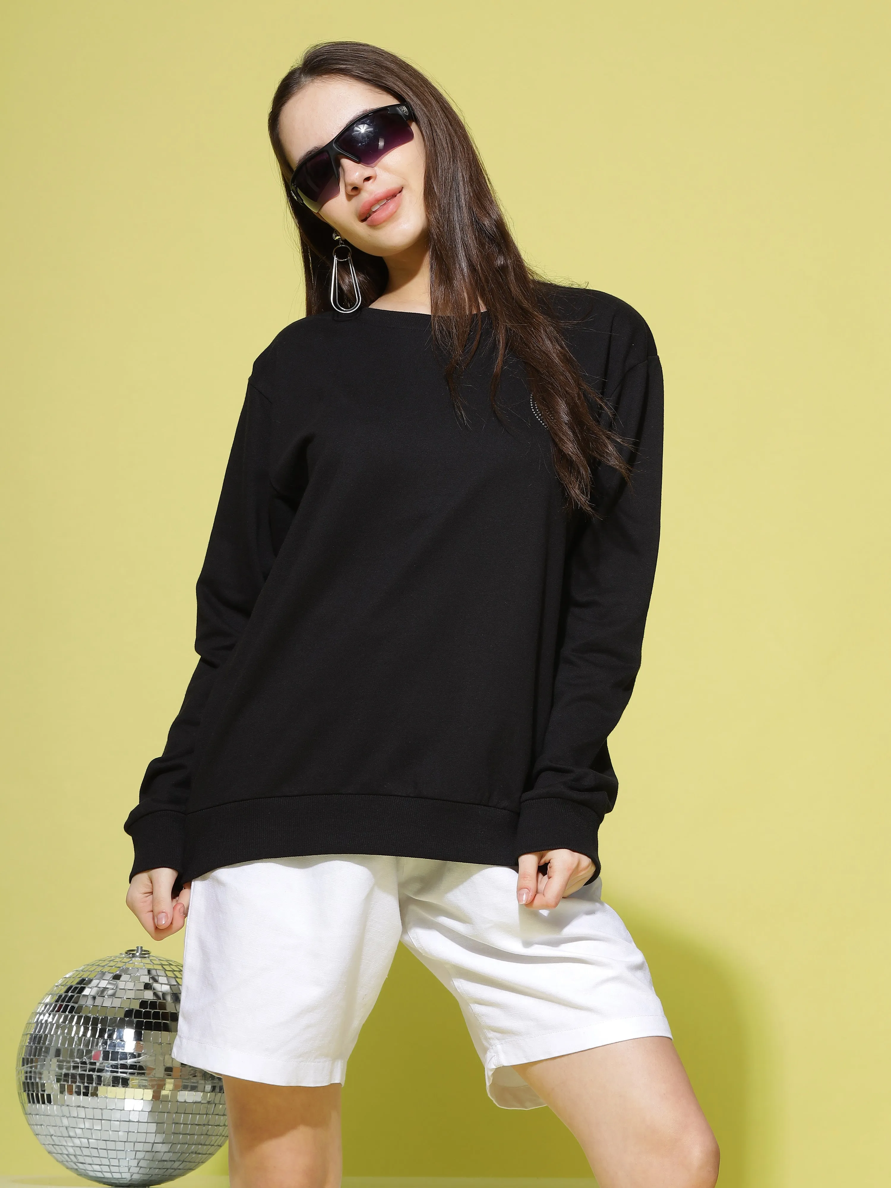 Hosiery Cotton Sweatshirt Black