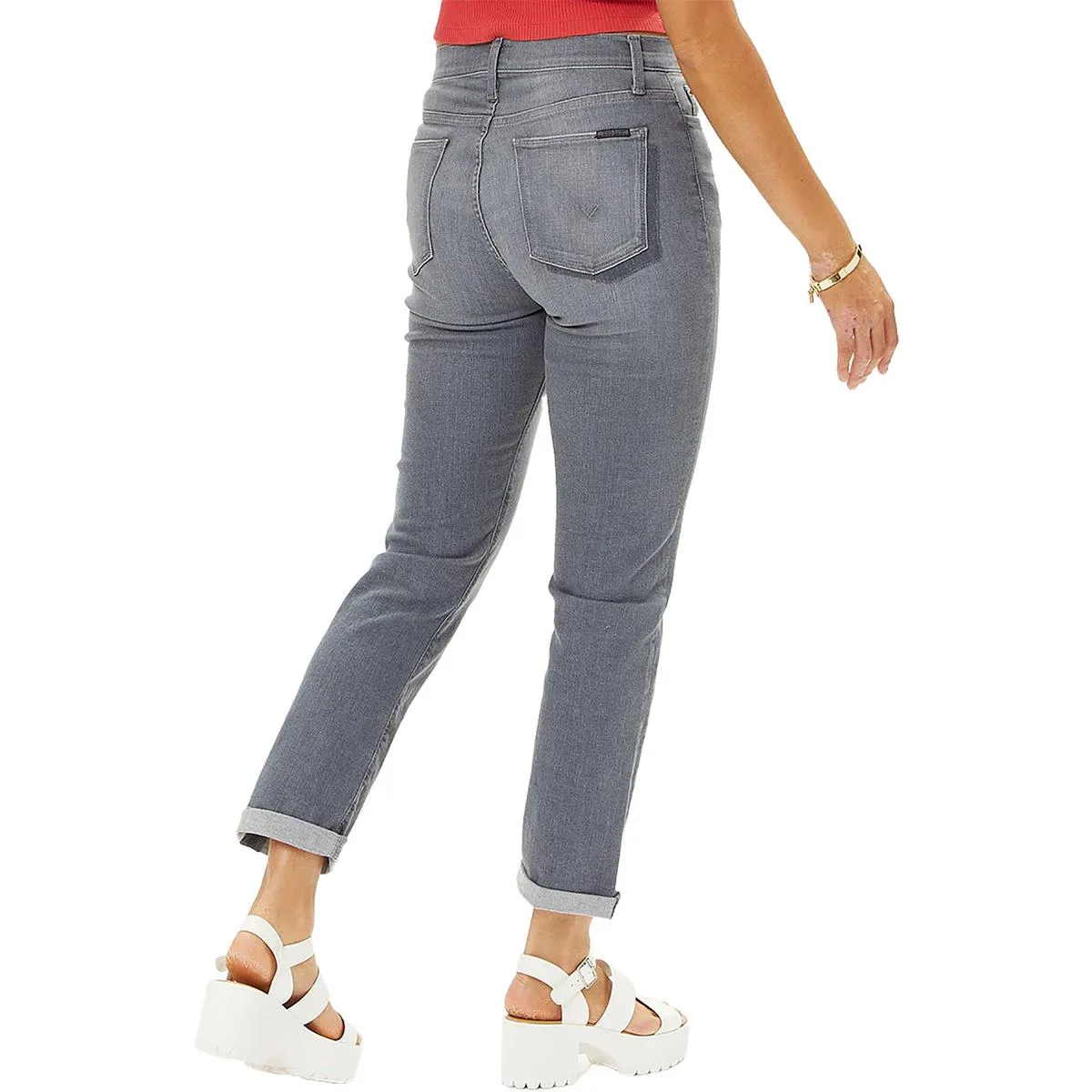 Hudson Womens Blair High-Rise Cropped Straight Leg Jeans