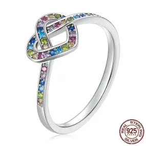 Infinite Rainbow Zirconium Love Ring - 925 Sterling Silver