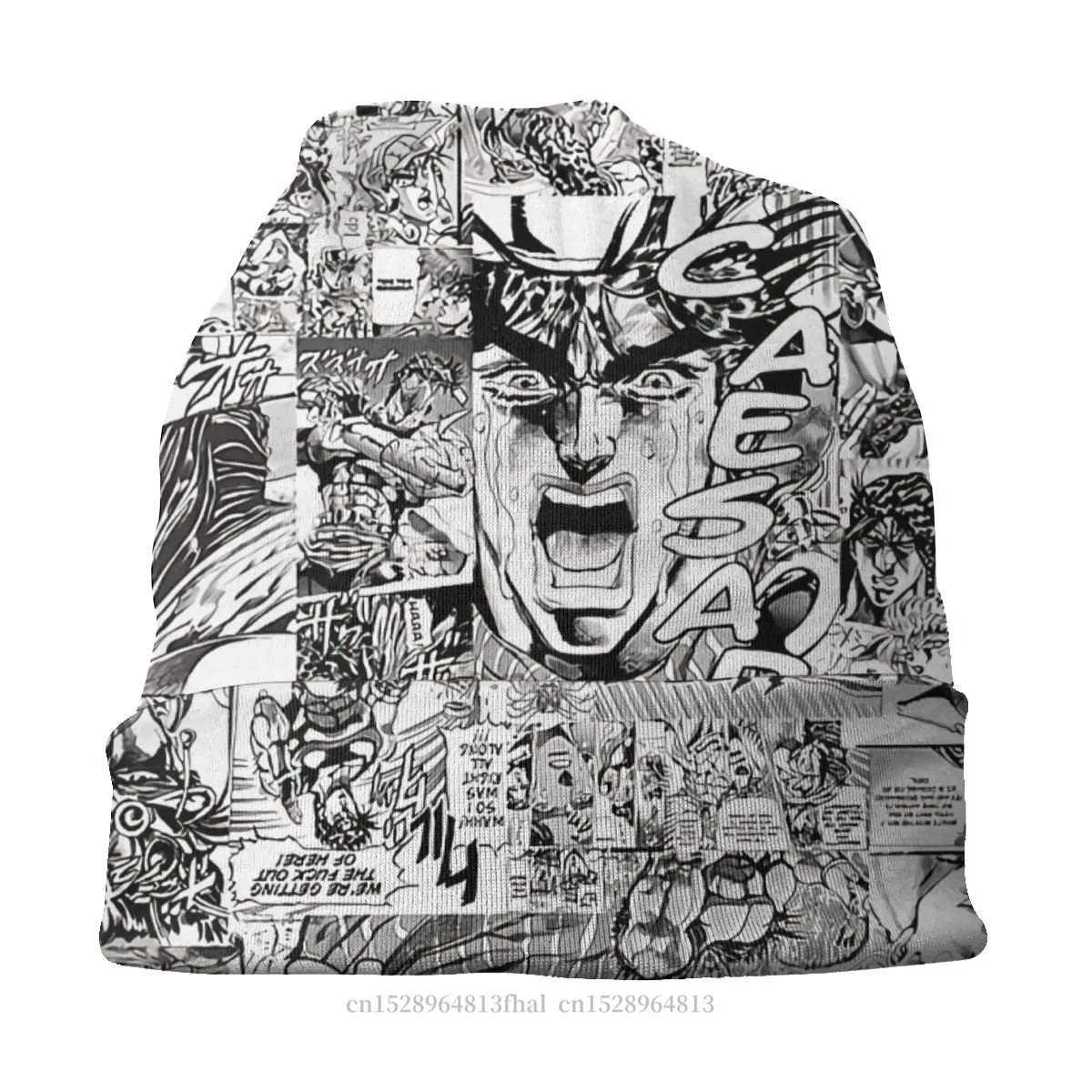 Jojo Bizzare adventure Manga Collage Bonnet Hats Autumn Spring Warm Cap Design Skullies Beanies