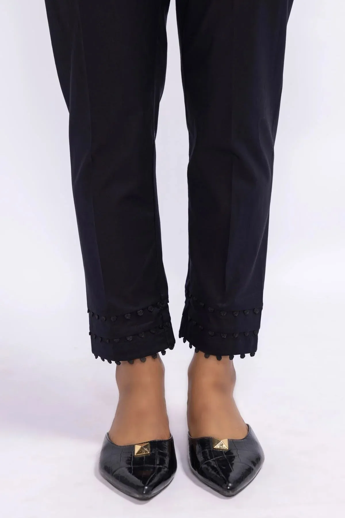 Khaadi Black Cotton & Viscose Trouser